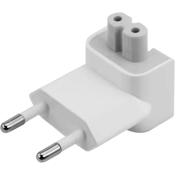 MultiAccesorios Enchufe para Cargador Apple - Reemplazo para Adaptador de Corriente Compatible con Macbook, iPhone, iPad - Protección contra Cortocircuitos - Plástico Ignífugo, Blanco - 1