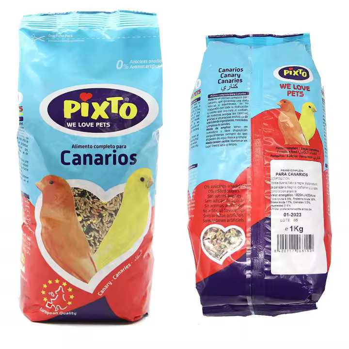 2X Pienso Canarios 1Kg Alimento Completo Comida con Formula Alta Energía Material Natural Receta Equilibrada con Base Científica - 1