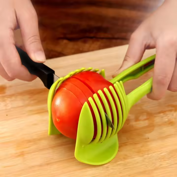 Cortador De Frutas Y Verduras De Acero Inoxidable Mano Herramienta De Cocina Portátil Para Naranja Limón Tomate Cebolla Cortador De Alimentos Eco-amigable - 1