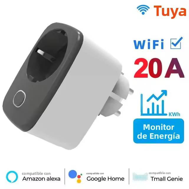 Tuya Smart Plug EU 16A/20A Enchufe Inteligente Con Monitor De Energía Control Por Voz Compatible Con Alexa Y Google Home - 1