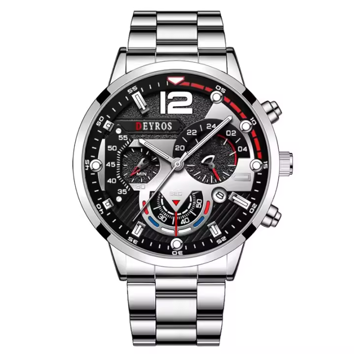 Reloj De Pulsera De Lujo Para Hombre Calendario Cuarzo Luminoso Estilo Casual Y Negocios Reloj De Mano De Aleación Reloj Hombre - 1
