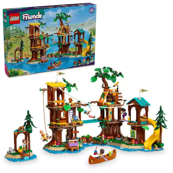 LEGO 42631 Friends Campamento de Aventura: Casa del Árbol Juguete, juego, idea de regalo para niños - 1