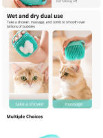 Cepillo De Baño Para Mascotas De Silicona Suave Masajeador Con Gel De Ducha Herramienta Limpia Para Perros Y Gatos Suministros De Peluquería - details 5