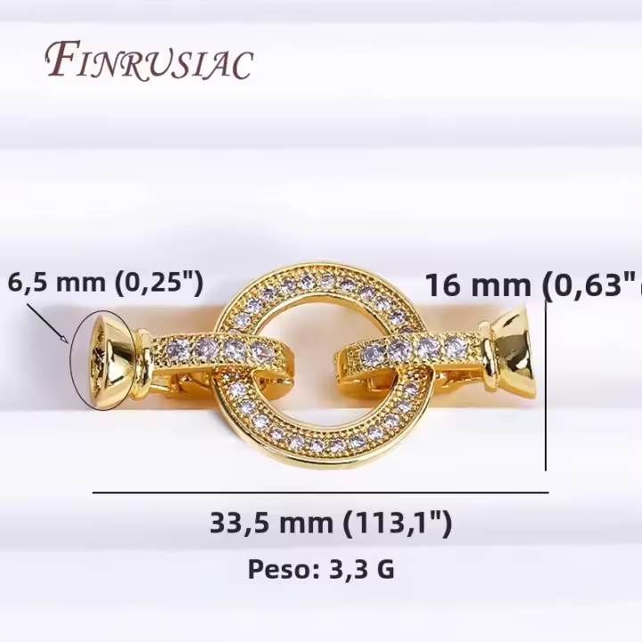 Cerraduras De Cierre De Zirconia Inlaid En Oro Plateado 18K Para Fabricación De Collares Hebillas De Perlas Joyería DIY Fittings De Metal Tipo Hebilla - 1