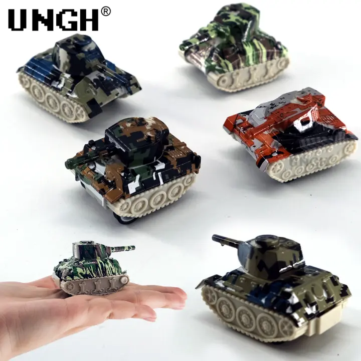 Set De 4 Piezas Mini Tanque Militar Con Retroceso Inercial Vehículo De Plástico Y Aleación Para Niños Juguete Educativo Regalo Para Niños Hombres - 1