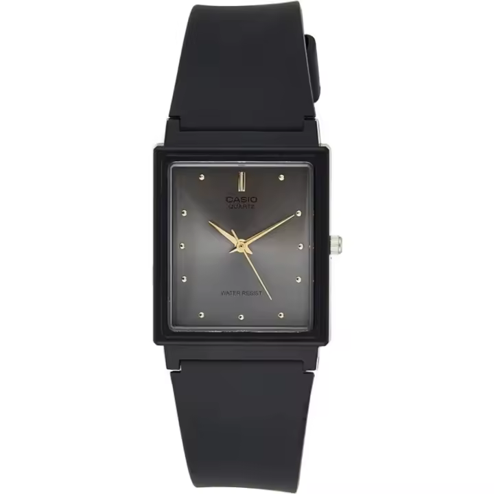 Reloj Casio MQ-38-8A para caballero correa negra de caucho esfera oscura caja cuadrada MQ388A - 1