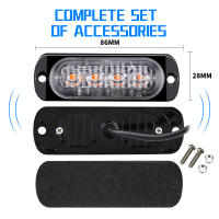 Luz De Advertencia LED Para Coche 4x4 Lámpara De Beacon Amarilla Para Camiones Y Remolques 12V-24V Instalación En Grille - details 1