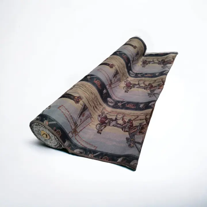 Mercatienda Cortinas Puerta Exterior por Metros,alpujarreña de Tejido Jacquard - Dibujo Quijotes , 280cm de Alto - Ancho Personalizable por Metros - 1