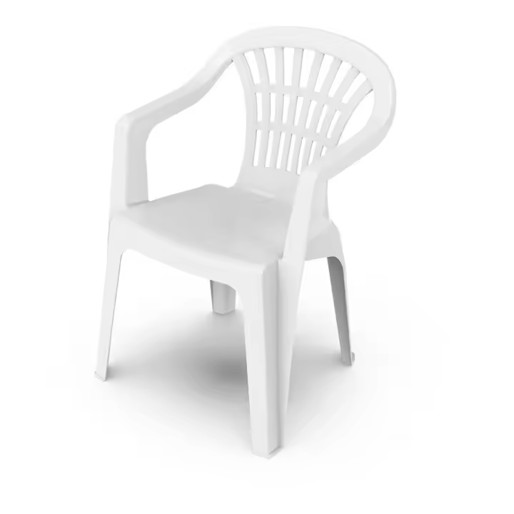 Lyra Silla de Exterior o Interior Resistente Apilable con Respaldo en Color Blanco - Silla para Terraza - 1