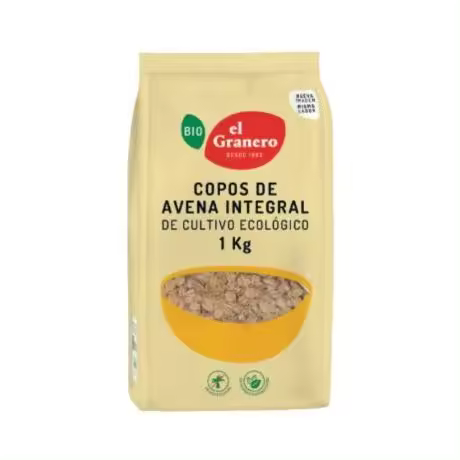 Copos de Avena Integral Bio 1kg El Granero Integral - 1