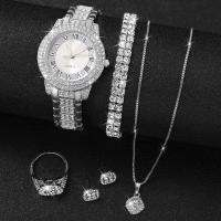Set De 6 Relojes Para Mujer Moda Diamantes Romana Dial Cuarzo Pulseras Acero Inoxidable Joyería Set Sin Caja Relojes De Pulsera - details 2