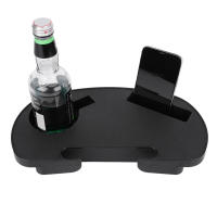 Mesa De Silla Clip on Con Ranura Para Móvil Multifuncional Para Jardín Patio Piscina Silla De Lounging Material ABS Negro - details 7