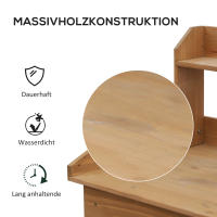 Mesa de Plantación Mesa de jardinero con bañera de Madera de Abetado H112cm para jardinería y el Servicio de Plantas, estable y resistente a la intemperie - details 0