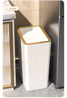 Bandeja De Basura De Lujo Nórdica Dorada 12/15L Con Tapa Para Cocina Y Baño Estilo Press Tipo Material ABS Rectangular - details 11