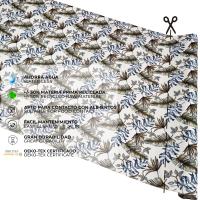 Mantel Rectangular de Tela Antimanchas, Fácil de Limpiar y Lavable, Ideal para Interiores y Exteriores, Impermeable , Hojas de Palmera en Tonos Azules - details 2