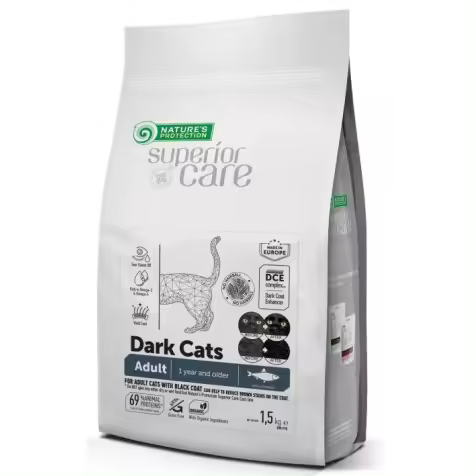 Nature's Protection Adult Pelo Oscuro Grain Free Arenque Para Gatos 1.5 Kg - 1