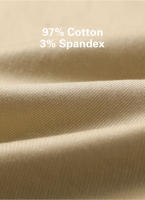 Pantalones Casuales Para Hombre De Algodón Puro Cintura Elástica Estilo Clásico Color Sólido Negra Caqui Gris Pantalones Rectos Para Negocios Cuatro Estaciones - details 4