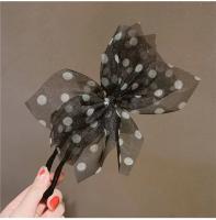 Accesorio De Pelo Elegante Con Polka Dot Y Lazo Trenzado Para Mujeres Retro Flor DIY Herramienta De Peinado Barretta De Cashmere Para Niños - details 5