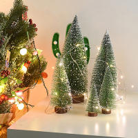 Decoración De Navidad LED Miniátrica Para Escritorio Árbol Luminoso DIY Adornos Para Oficina Y Fiesta En Casa Material Plástico - details 1