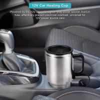 STARLEY-BASIC HOME Taza Mug Plateado Eléctrica para coche,12 V, 400 ml, de Acero Inoxidable,Taza eléctrica para coche, con Cargador de Mechero de Coche,Termo para Viajar - details 2