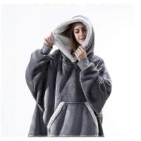 Oversized Hoodie Blanket Wearable Lamb Velvet Lazy Blanket - details 3