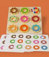 Juego De Encaje De Donuts De Madera Juguete Educativo Montessori Para Niños Juego De Alineación De Colores Y Educación Temprana Para Guarderías - details 3