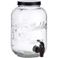 STARLEY-Dispensador de Agua/Bebidas con Grifo - Recipiente de Cristal y Dosificador Metálico - 3800 ML (Negro, Sin Soporte - 16,5 x 26 x 16,5 cm) - details 3