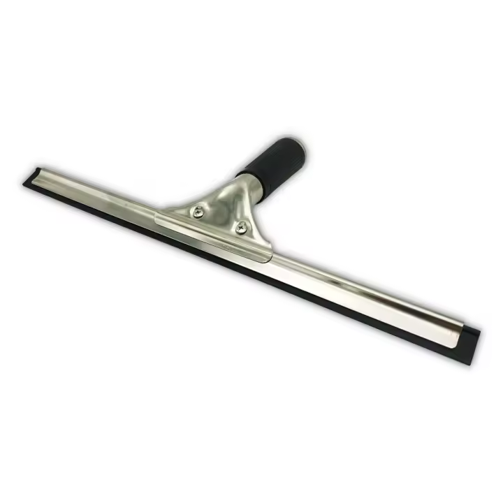 Limpiacristales profesional de acero inoxidable, 35cm de ancho, rasqueta limpia cristales para ventanas, espejos, mamparas de duchas, parabrisas. Mango de goma antiadherente. Limpiador de ventanas con goma intercambiable. - 1