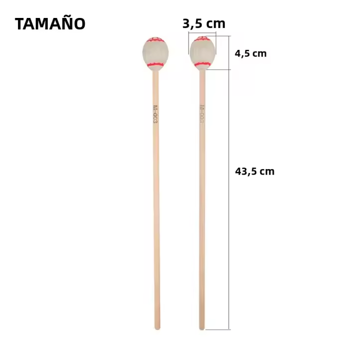 IRIN Palmas De Marimba De Mano De Arce Accesorios De Instrumentos De Percusión Mallets Para Xylofón Tamaño 43.5cm Blanco / Marrón - 1