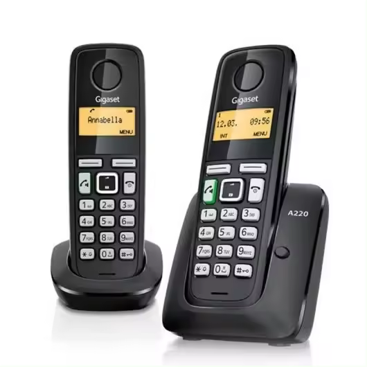 Gigaset AS200 Duo – Teléfono Inalámbrico DECT con Manos Libres, Agenda 80 Contactos y Modo ECO | Pack x2 Terminales - 1