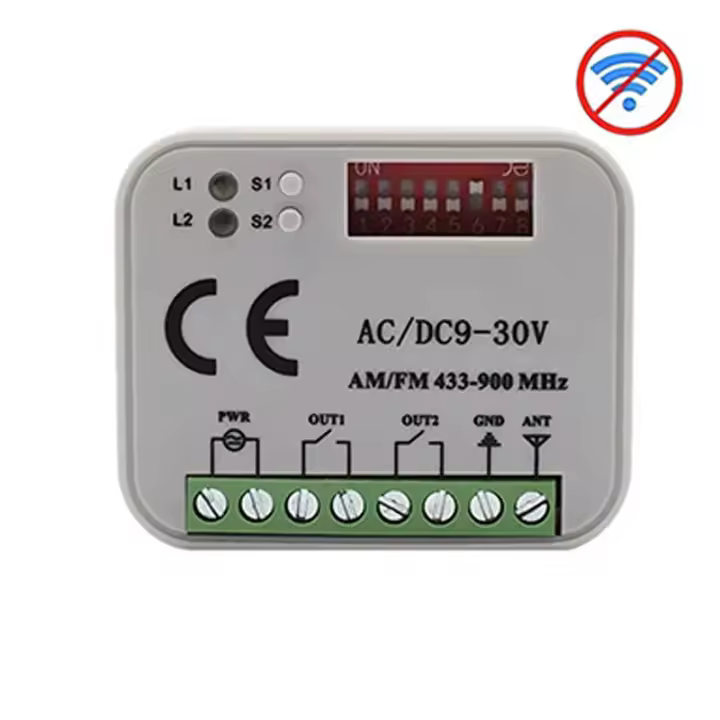 Controlador Inteligente De Puerta De Garage Universal RX Multi WIFI 2CH Receptor 433 868 MHz Tuya Frecuencia 300-900MHz - 1