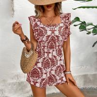 Rompers Sin Mangas Para Mujer Estilo Casual Verano Romper Overalls Con Estampado Moda Pantalones Cortos Ajustados Play Suits - details 11