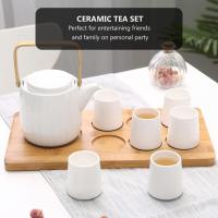 5 piezas de porcelana tetera de cerámica juego de té chino Kung Fu juego de té taza de café conjunto con tetera tazas de té para el hogar Oficina picnic - details 1