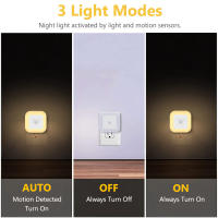 Lámpara Nocturna LED Inalámbrica Con Sensor De Movimiento EU UK Plug-in Auto Dusk to Dawn Sensor Eficiente Energéticamente Para Niños Hogar Forma Rectangular Fuente De Luz LED - details 4