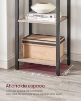 Estantería de 6 niveles multifuncional, librería espaciosa, ideal para oficina, salón, dormitorio y cocina, 40x30x187.5 cm, disponible en greige, marrón rústico y olmo pardo - details 3