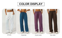 Pantalones Deportivos De Mujer Con Cintura Alta Y Bolsillo Lateral Pantalones Anchos Para Correr Y Gimnasio - details 0