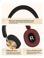 TEISCHE ND06 Auriculares inalámbricos de Bluetooth Cascos auriculares de diadema supraaurales wireless over ear Cascos auriculares bluetooth de diadema con cancelación de ruido Cascos de sonido estéreo y bajo potente con duración 40H y 3 niveles de ajuste - details 7