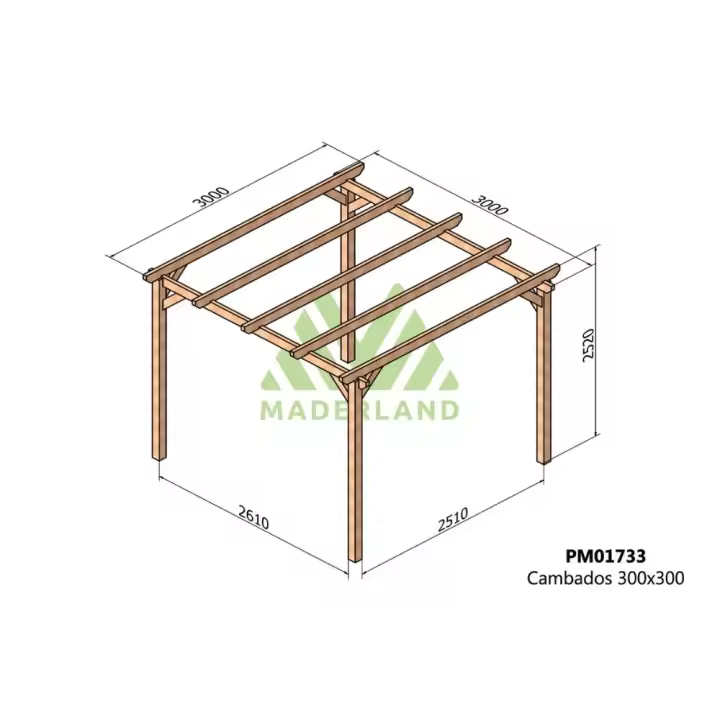 Pérgola de Madera Maciza Cambados (Maderland) - Gardeneas - 1