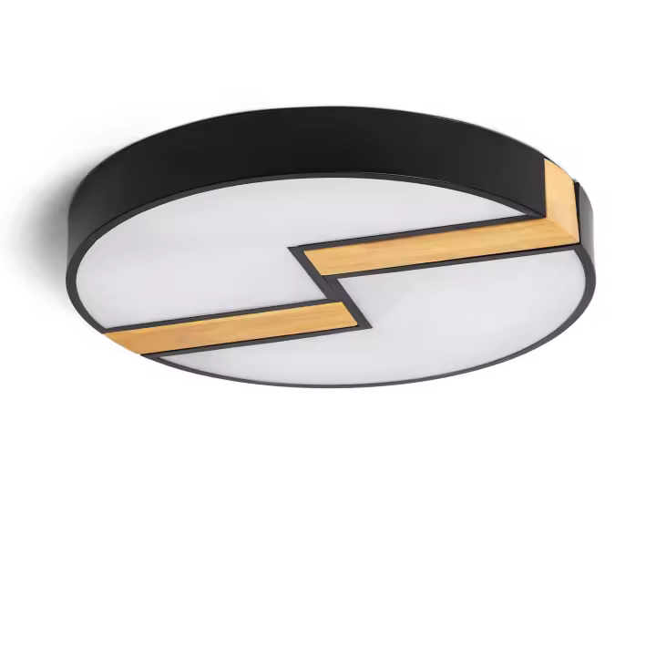 Ledkia Plafón LED 27W Circular de Metal Ø500 mm CCT Seleccionable Brusk Negro - 1