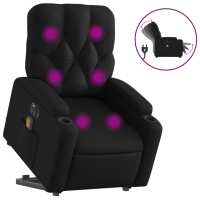 vidaXL Sillón de masaje elevable eléctrico cuero sintético Negro, Crema, Marrón Sillon Dormitorio Sillon Comodos Silla Relax Sillón Sofá - details 3