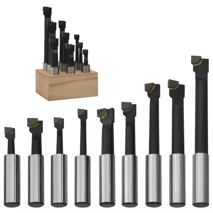 vidaXL Cortadoras de perforación 9 piezas 12 mm con base de madera - 1