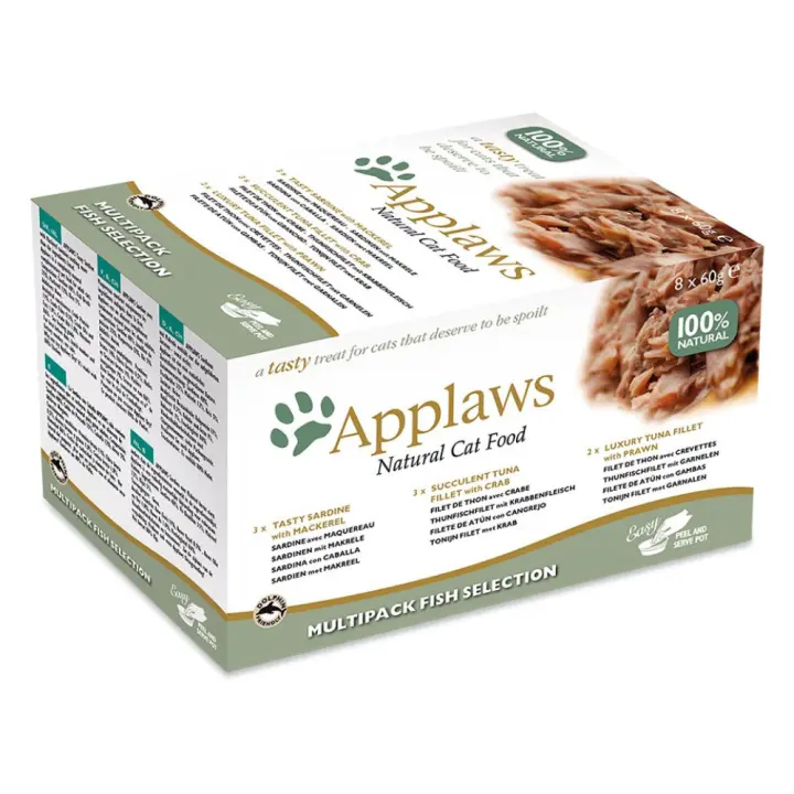 Applaws Tarrina Multi Selección Pescado 8x60g - Comida Húmeda 100% Natural - 1
