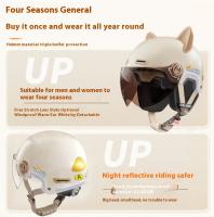 Casco De Motocicleta Eléctrico Con Protección De Orejas Certificado Dot Seguridad Universal Para Todas Las Estaciones Medio Para Adultos Estilo Medio Con Orejas De Gato - details 22