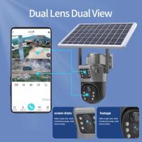 Cámara Solar 4G LTE de Tarjeta SIM, Cámara de videovigilancia PTZ de doble lente 4K y 8MP para exteriores, tarjeta Sim, Cámara de Seguridad Exterior Batería Recargable, Energía Solar Audio Bidireccional, Detección de Movimiento, Intemperie IP67(Blanco) - details 1