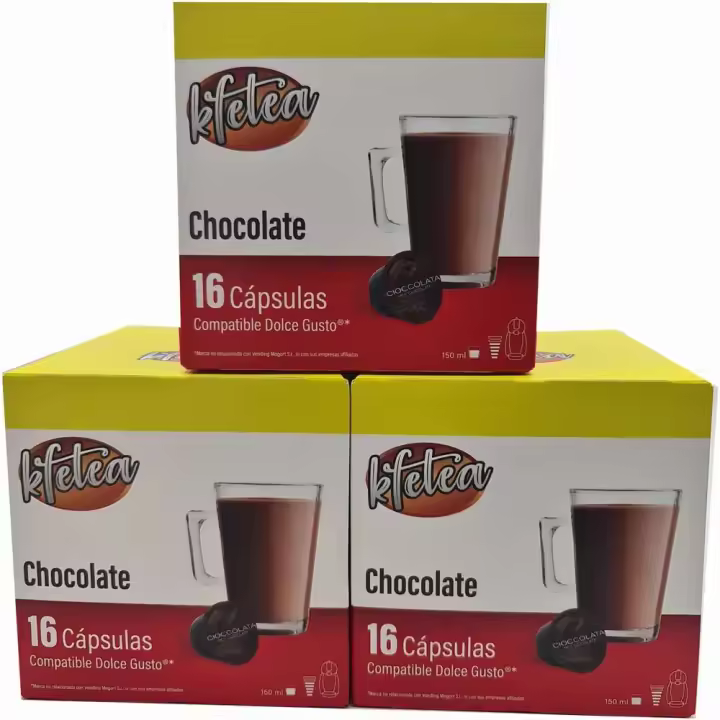 Chocolate Kfetea 3 cajas de 16 capsulas compatibles Dolce Gusto - 1