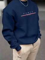 Sudadera De Cuello Redondo Para Hombre Con Estampado De París Ajuste Suelto Casual Para Otoño E Invierno Sudadera Cálida Con Capucha - details 3