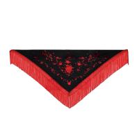 Mantón de Manilla de Flamenco para Mujer, Mantón Bordado en Flores para Baile Flamenco Español, 190x80cm Grande - details 2