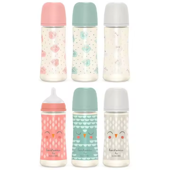 Biberón Suavinex Pp Premium Boca Ancha 360 Ml Tetina de Silicona - 1