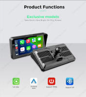 Monitor De Video Para Motocicleta Portátil De 6 Pulgadas Pantalla IN-CELL Sin Cable Soporte Para Apple Carplay Android Auto TPMS 1000NIT - details 2