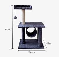 COTTECOTA- Árbol para gato gris 30x50x83cm, con plataformas, rascadores y zonas de descanso. Ideal para estimular el ejercicio, el juego y el descanso de tu felino. Hecho con materiales resistentes y seguros, perfecto para gatos de todos - details 1